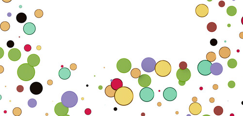  Colorful assorted confetti with serpentine on white