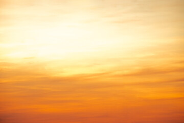 Beautiful , luxury soft gradient orange gold clouds and sunlight on the blue sky perfect for the background, take in everning,Twilight, Large size, high definition landscape photo