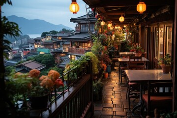 Obraz premium Jiufen Market Colors and Flavors in Taipei., generative IA