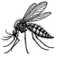 Black and white mosquito