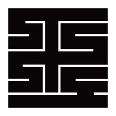 Fototapeta premium 家紋です。角字という種類です。王の形です。