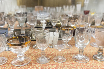 A set of luxury vintage shot glasses for Russian vodka