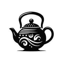 Kettle silhouette vector with white color background