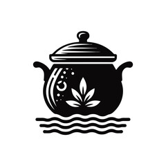 Kettle silhouette vector with white color background