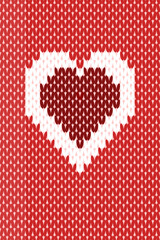 Ikat heart abstract geometric oriental traditional vintage pattern. Modern red damask geometric seamless pattern. knitwear fabric decoration Ikat element style, cross stitch knitted.