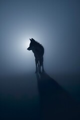 Mystical Moonlit Wolf: A Silent Watcher in the Shadows