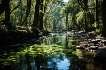 Exuberant trails at the Arakwal Nature Reserve, Byron Bay., generative IA
