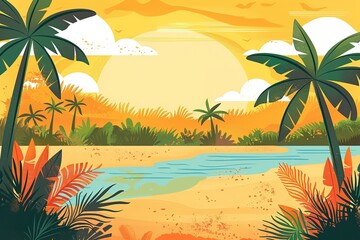Obraz premium Beach Sunset Sky Background, Sunrise cloud Orange, Yellow, Pink in morning Summer, sunny Autumn,Nature landscape Background.