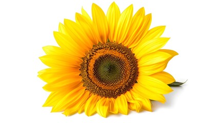 Fototapeta premium Close-up of Vibrant Sunflower Head Against White Background