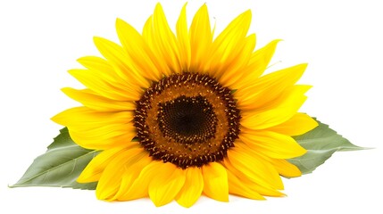 Fototapeta premium Vibrant Sunflower Bloom Isolated on White Background for Summer Themes
