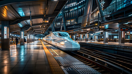 A train is sitting on the tracks at a train station