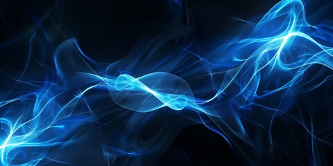 Digital blue background. Abstract glowing pattern. Futuristic shiny motion banner. Wave technology graphic.