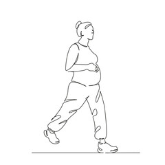 pregnant woman on a walk