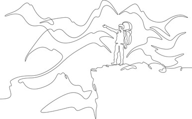 tourist goes in the mountains 03