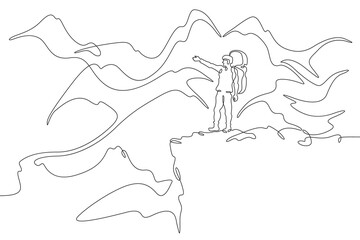 tourist goes in the mountains 03