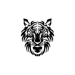 The tiger icon is black on a white background.	