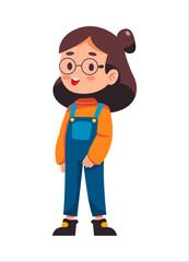 cartoon woman in a hat and jacket standing with her hands on her hips