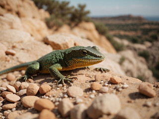 Fototapeta premium Close up of ibiza wall lizard