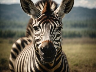 Fototapeta premium close up portrait of zebra