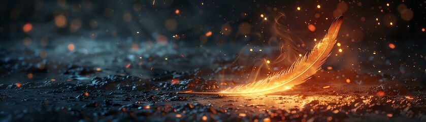 A quill that writes in glowing ink, words that illuminate the dark with wisdom and lore.