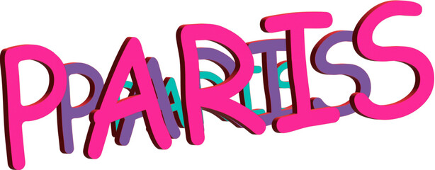 PARIS TEXT 3D STYLE
