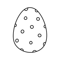Cute decorated Easter egg isolated on white background. Vector hand-drawn illustration in doodle style. Perfect for holiday designs, cards, logo, decorations.