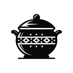 Teapot silhouette vector with white color background