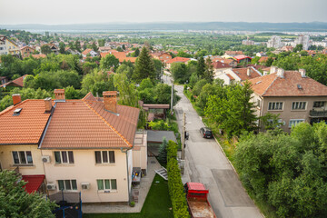 Obraz premium Suburban district of Bulgarian capital Sofia on summer evening
