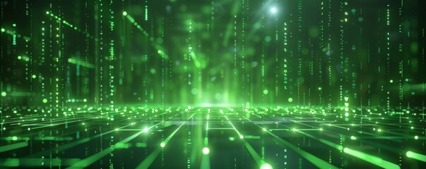 Obraz premium A green screen with a lot of green lines and dots