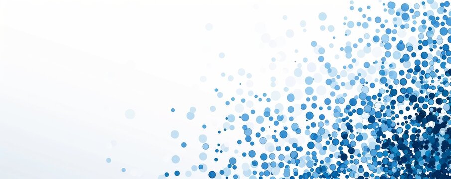A blue and white background with a lot of small blue circles - Powered by Adobe