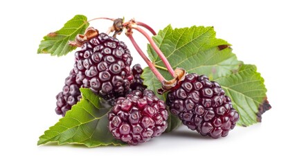 Mulberry isolated white background