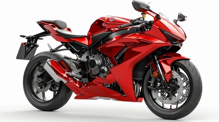 red motorcycle isolated on white