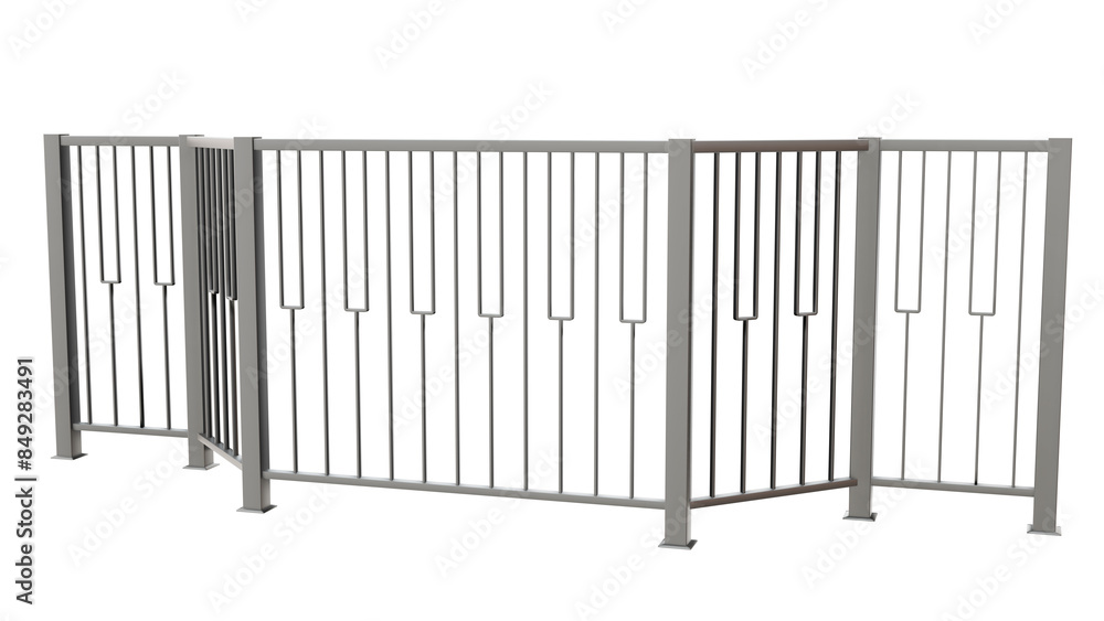 Poster 3d render features a captivating stainless steel balustrade with a modern vertical pattern reminisce