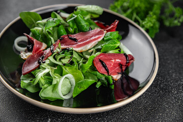 duck breast salad smoked duck meat magret natural fresh appetizer meal food snack on the table copy space food background