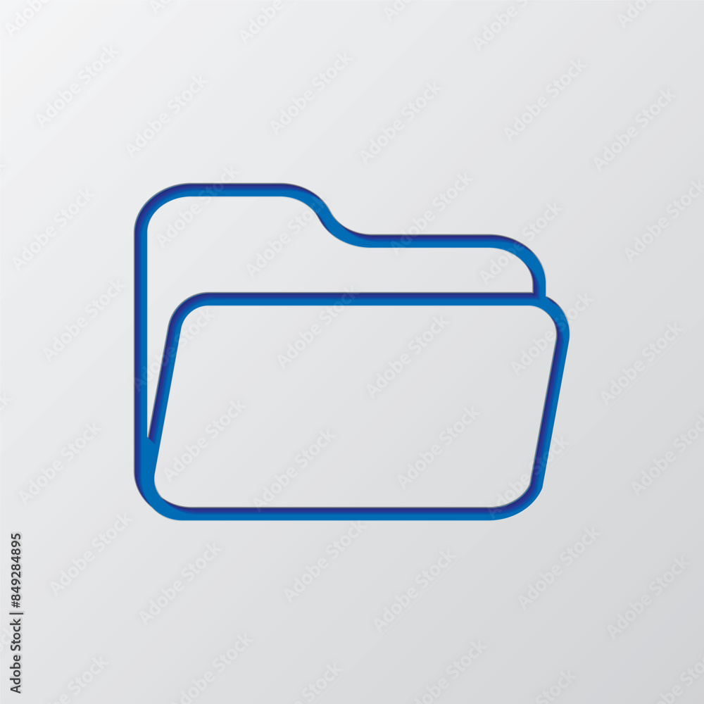 Poster documents folder simple icon vector. flat design. paper cut design. cutted blue symbol with shadow. 