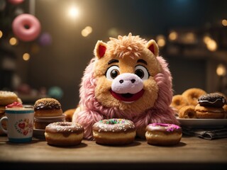 cute horse teddy with donut