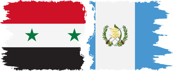 Guatemala and Syria grunge flags connection vector
