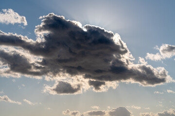 雲に隠れる太陽