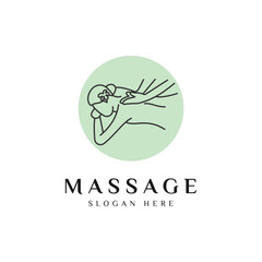 Body Massage Logo Design Vector Icon Illustration