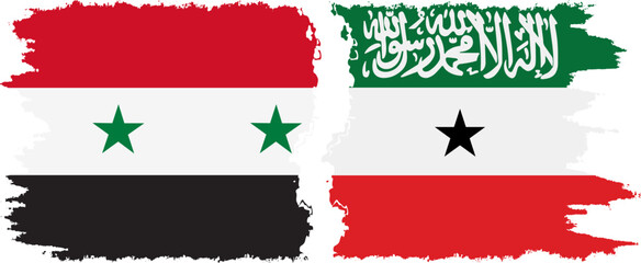 Somaliland and Syria grunge flags connection vector
