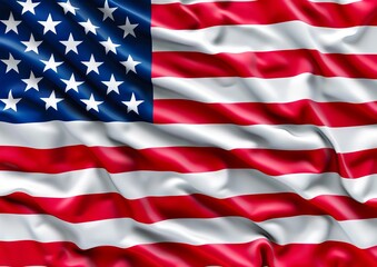 Fototapeta premium A large american flag with many folds.