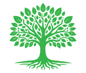 Fototapeta premium Vector tree silhouette icon isolated on white background.