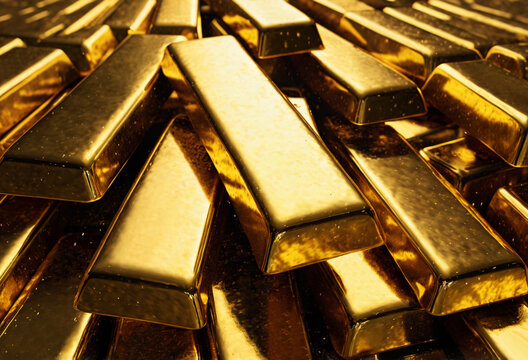 Gold bars. Generative AI