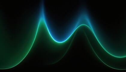 Abstract green and blue colored smoke isolated on a black background