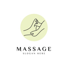Reflexology Foot Massage Logo Design Vector Icon Illustration