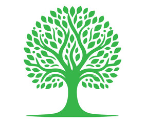 Obraz premium Vector tree silhouette icon isolated on white background.