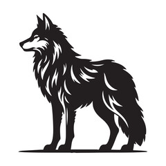 Gray Wolf Silhouette Vector Art