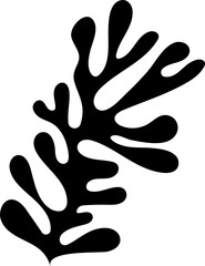 Abstract poster with tropical leaf. Modern trendy Matisse minimal style. Contemporary poster set.Organic shape, hand drawn wall decor. Vector illustration