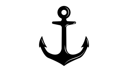 anchor emblem, black isolated silhouette © OMIA