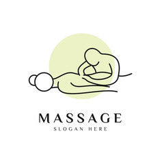 Body Massage Logo Design Vector Icon Illustration